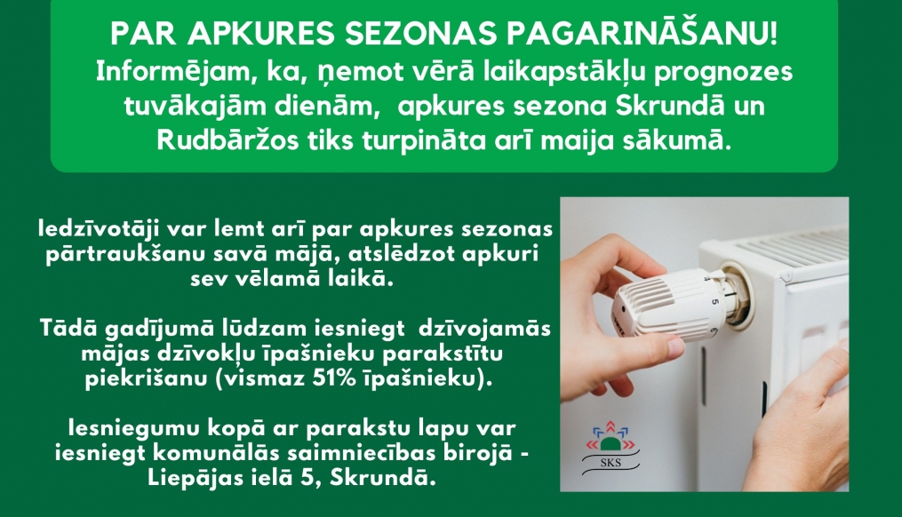 PAR APKURES SEZONAS PAGARINĀŠANU
