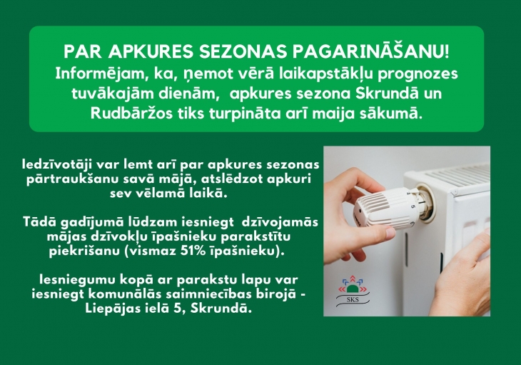 PAR APKURES SEZONAS PAGARINĀŠANU