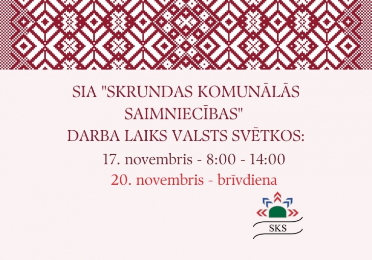 DARBA LAIKS SVĒTKOS!